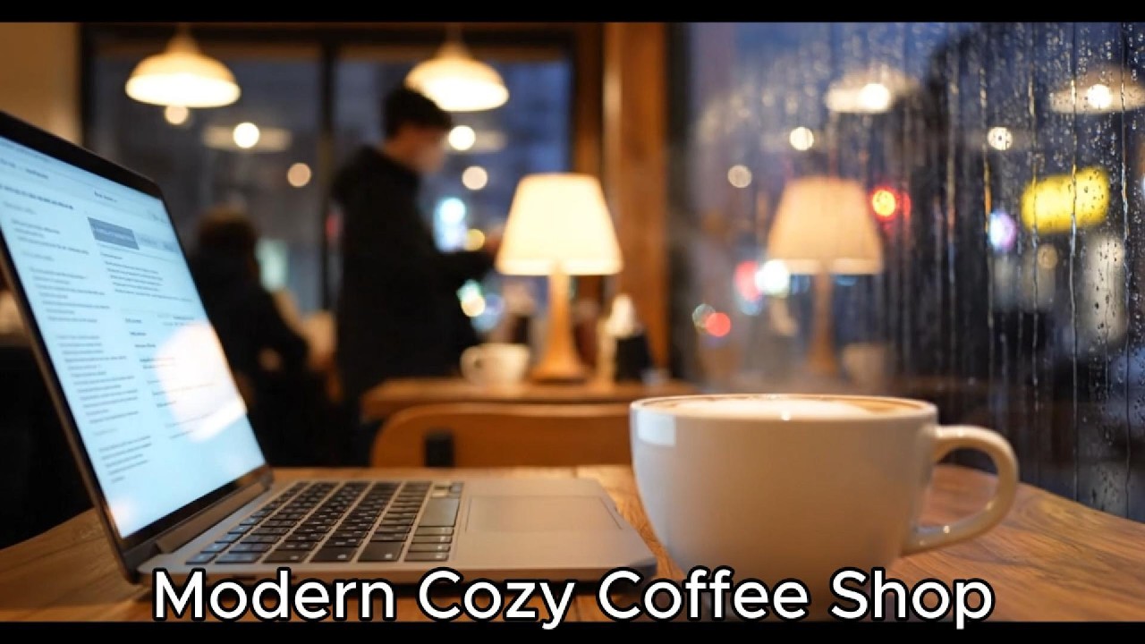 Modern Cozy Coffee Shop Ambience ☕ Deep Focus Piano for Study & Work | Relaxing Instrumental