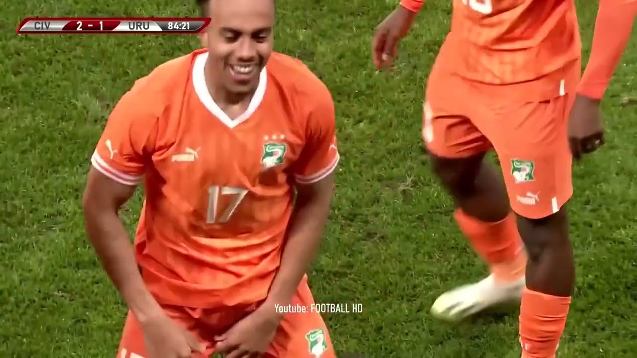 Cote d'Ivoire vs Uruguay  Victoire de la CI 2 à 1.Tous les buts