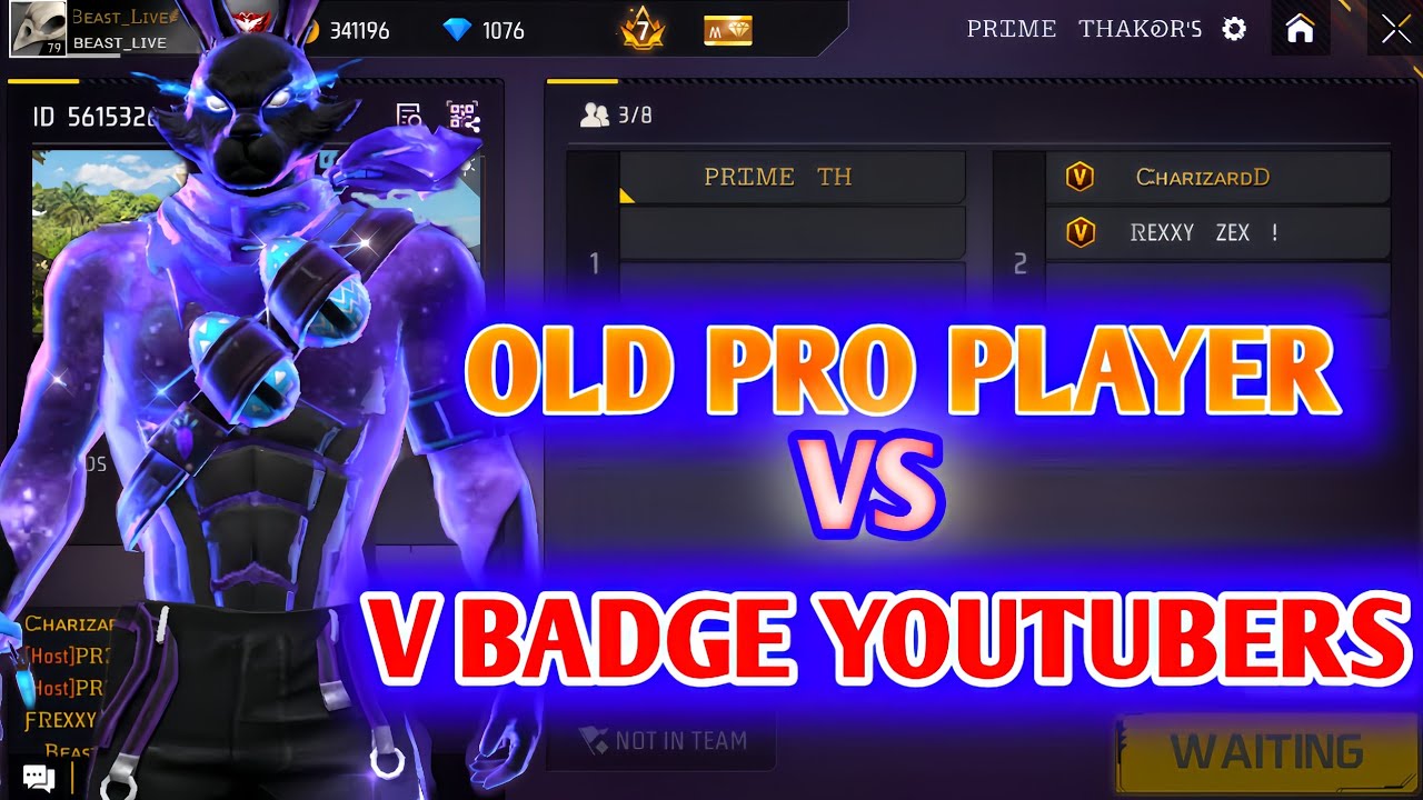 Old Pro Player VS V BADGE YOUTUBERS | Unstoppable Custom ever 