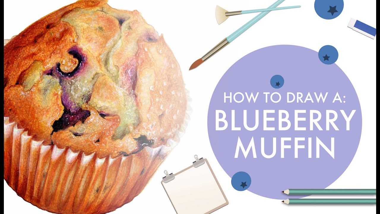 How to Draw a Blueberry Muffin