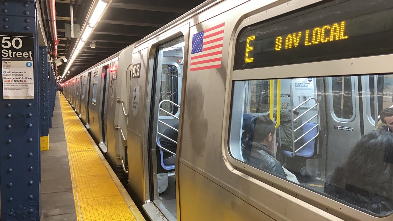 IND 8th Ave Line: (A) Express and (C) (E) Local Trains @ 50th St (R32, R46, R160A-2, R160B, R179)