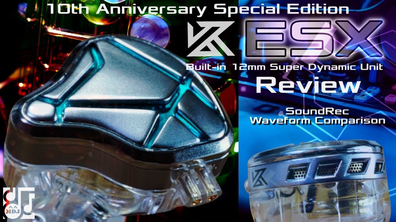 10周年記念モデル 12mm DDモデル「KZ ESX」中華イヤフォン レビュー・音収録・波形比較