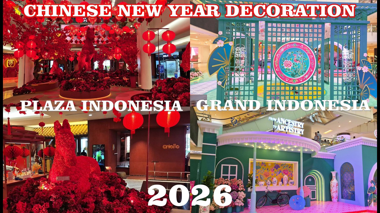 Новогодние украшения отелей Grand Indonesia и Plaza Indonesia 2026 года.
