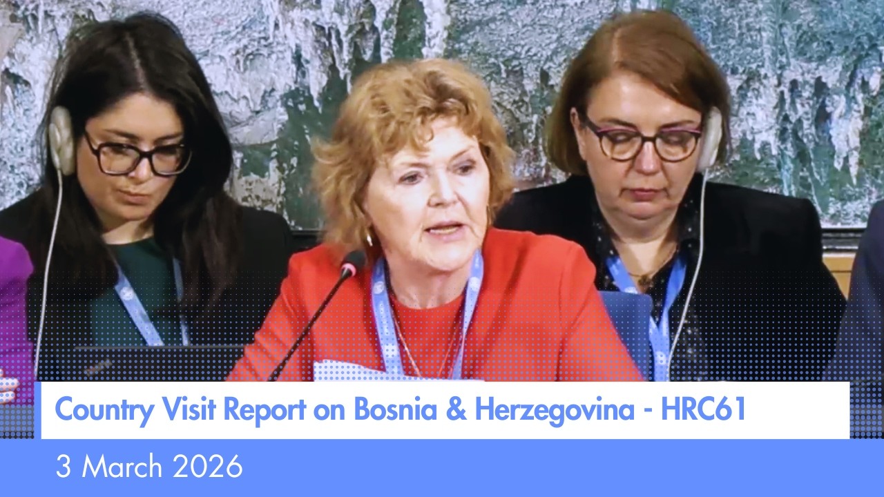 Presentation of my Country Visit Report on Bosnia & Herzegovina | HRC61