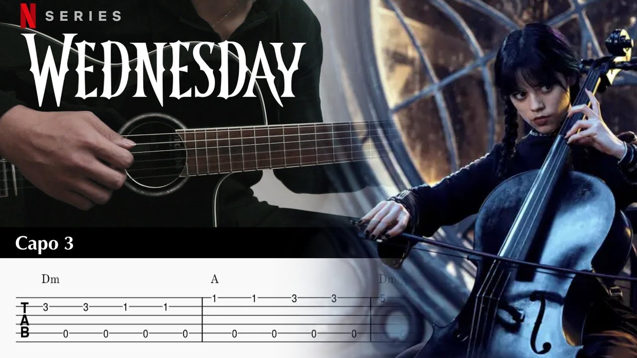 Wednesday Plays The Cello (Paint It Black) - Fingerstyle Guitar TAB Chords