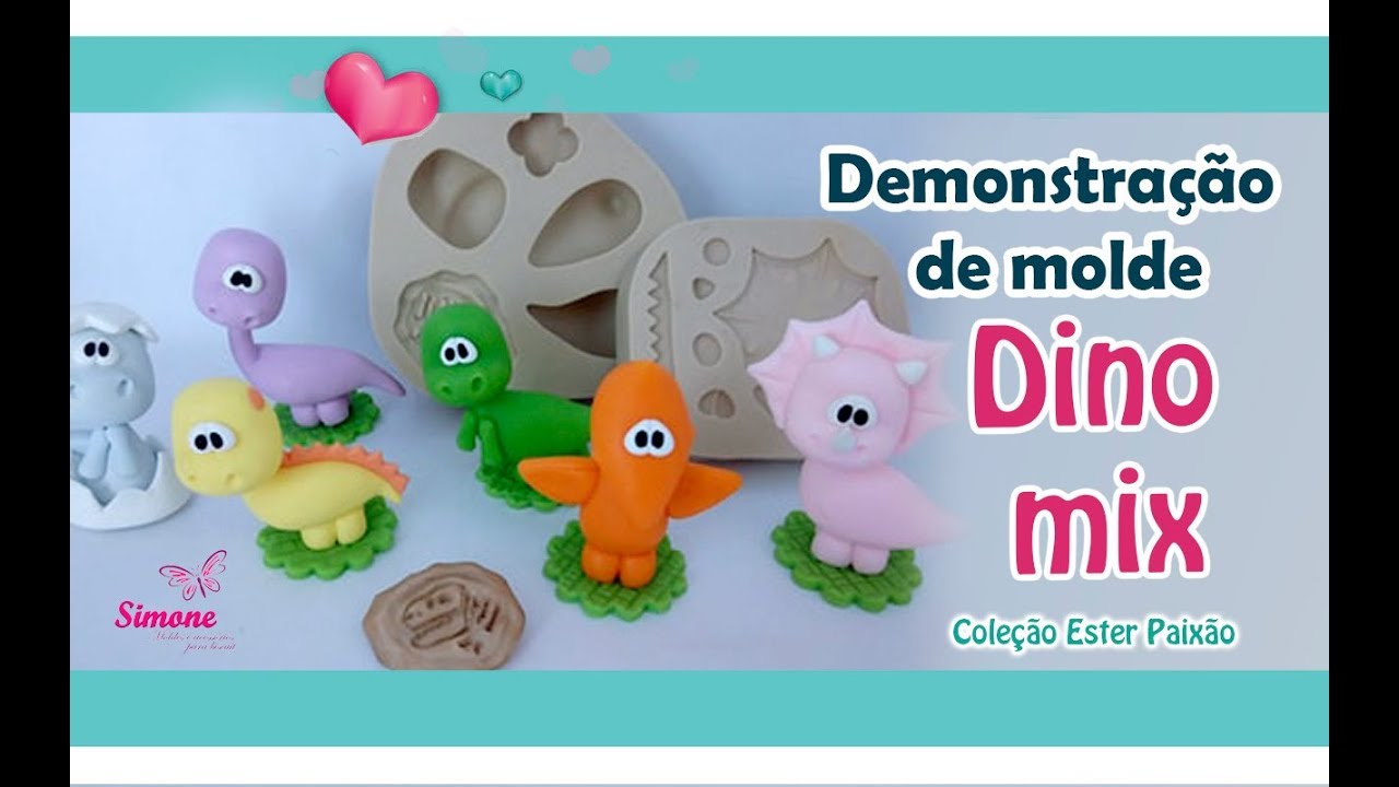 Demostração Molde Dino Mix  Cód 341 Minha Coleção / Simone Moldes