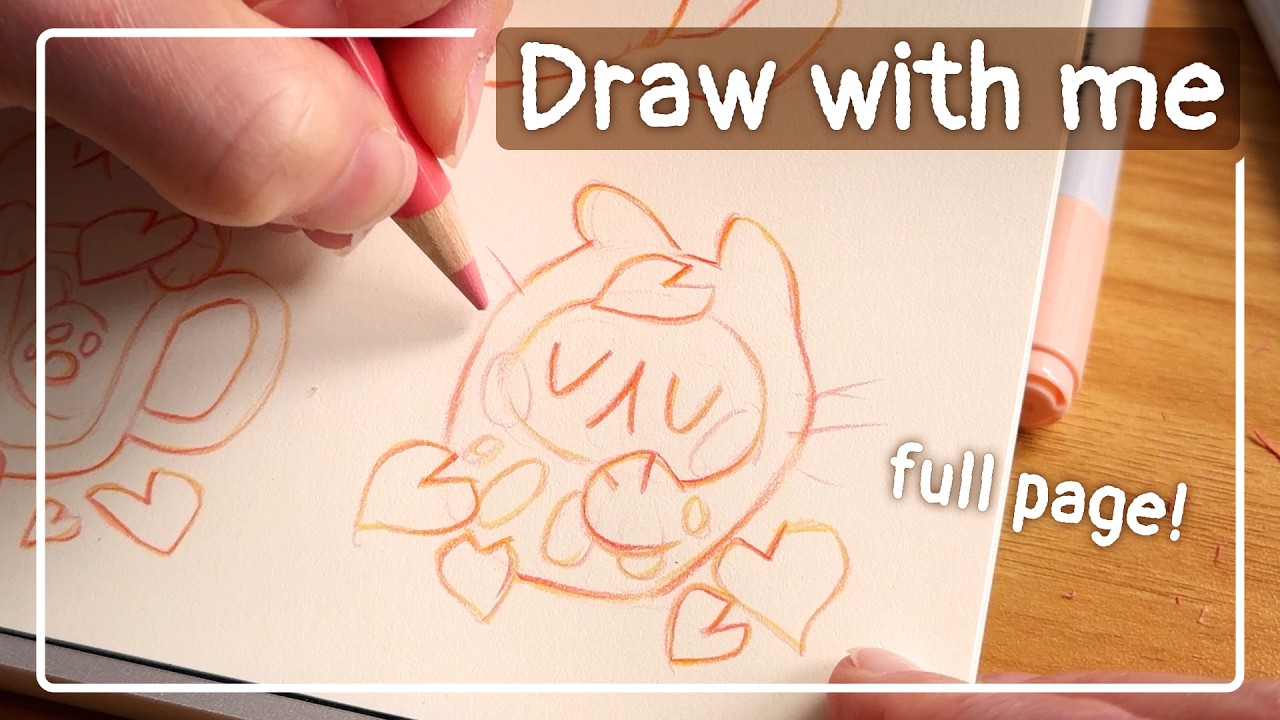 Draw with me ✿ 30 min sketching a whole page