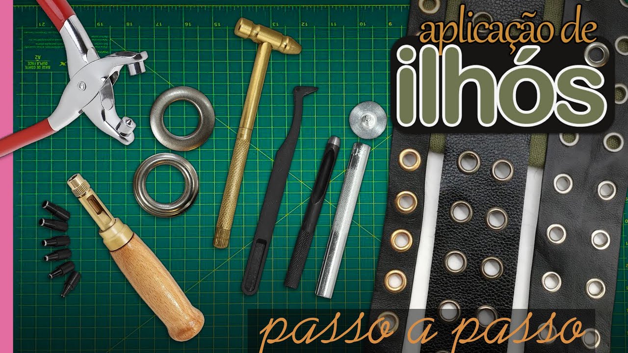 Como Fazer aplicação de Ilhós Passo a Passo [2 maneiras de aplicar ilhós tecidos, papéis, couro etc]