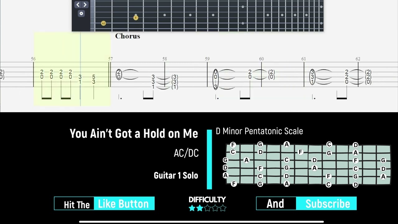 AC/DC - You Ain't Got a Hold on Me - Guitar 1 Solo - Guitartabs23