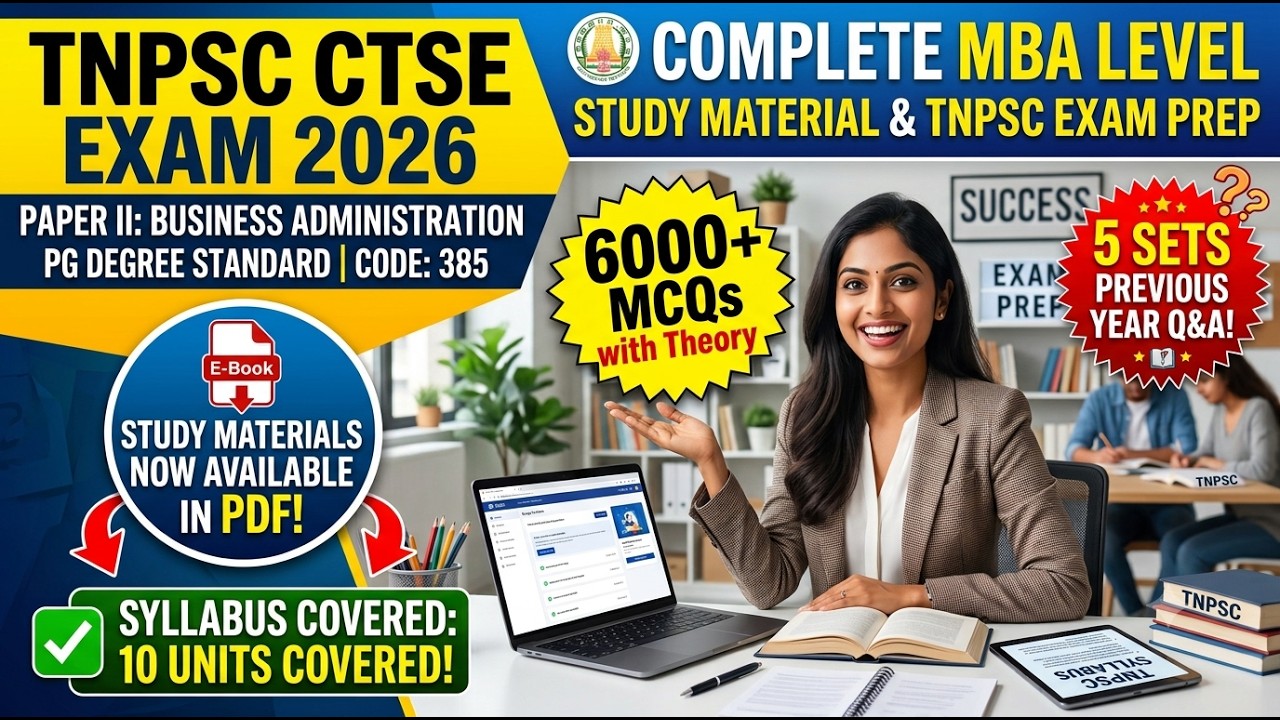 TNPSC CTSE 2026! 10 Units Covered + 6000+ MCQs & Previous Year Q&A (Code 385)