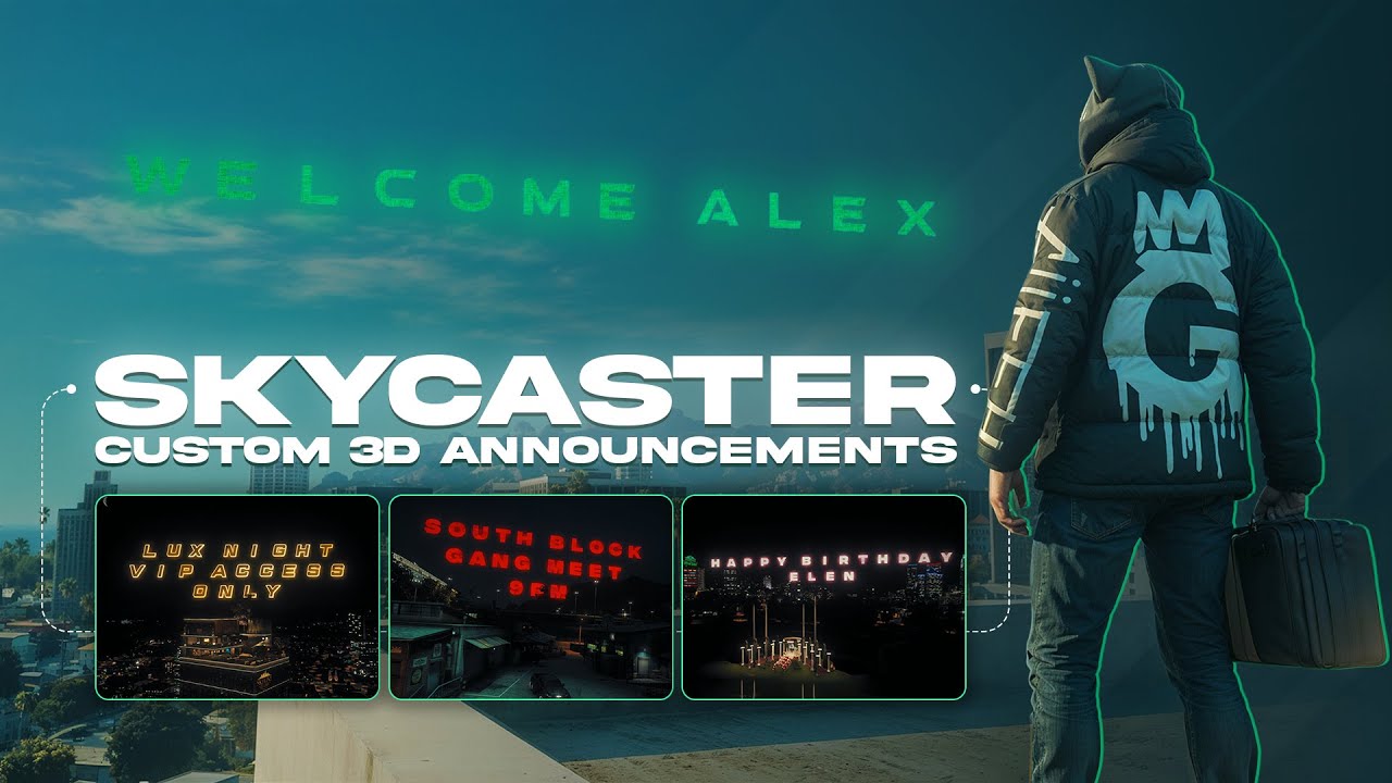SkyCaster &ndash; Dynamic Sky Text, Welcome & Countdown Script for FiveM (ESX | QB | Standalone)