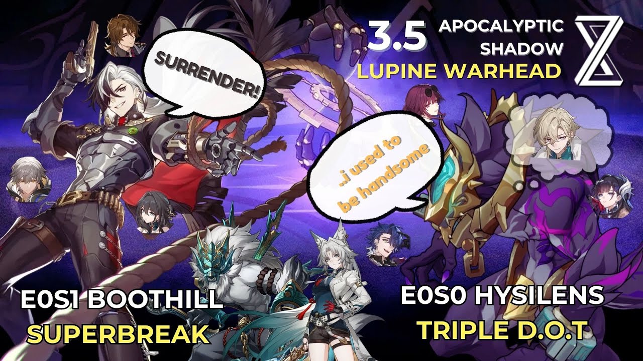 [F2P] E0S1 Boothill SuperBreak | E0S0 Hysilens Triple D.O.T | Apocalyptic Shadow | Honkai: Star Rail