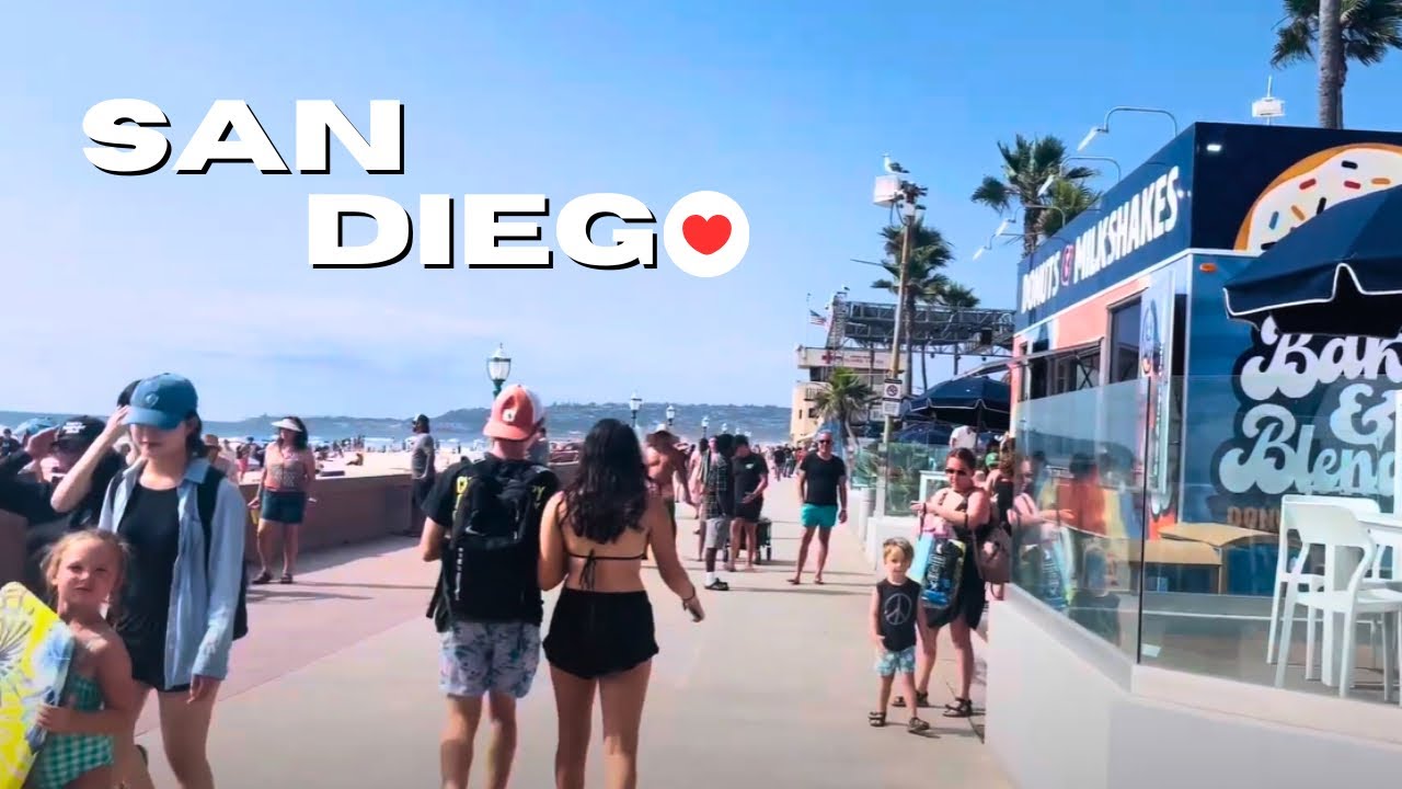 [4K HDR] San Diego Mission Beach Walking Tour | August 2024