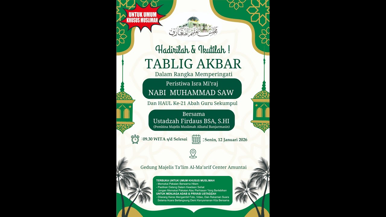 🔴[LIVE] ACARA TABLIGH AKBAR, PERINGATAN ISRA MI'RAJ & HAUL GURU SEKUMPUL