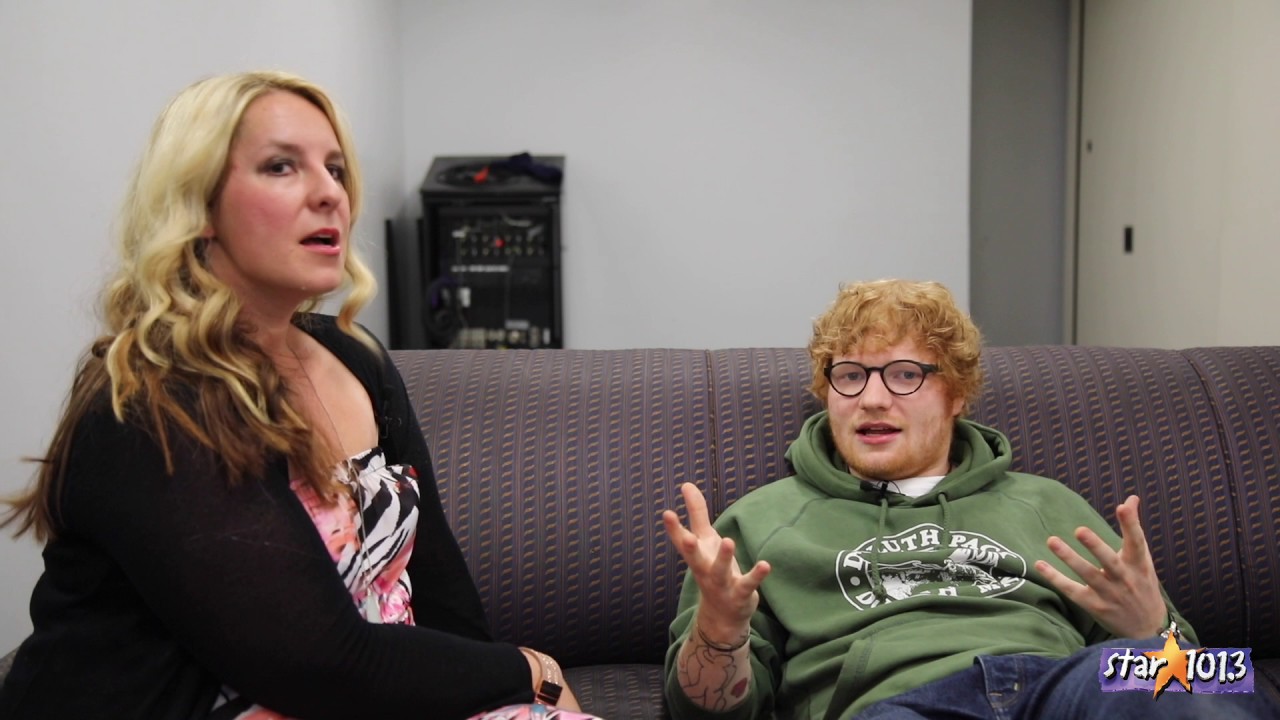 Sandy Talks with Ed Sheeran Backstage at Oracle Arena