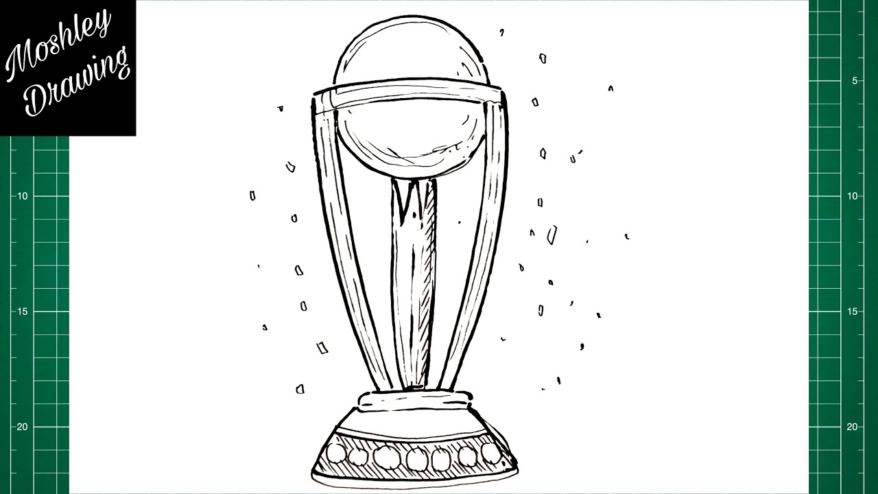 How to Draw Cricket World Cup Trophy