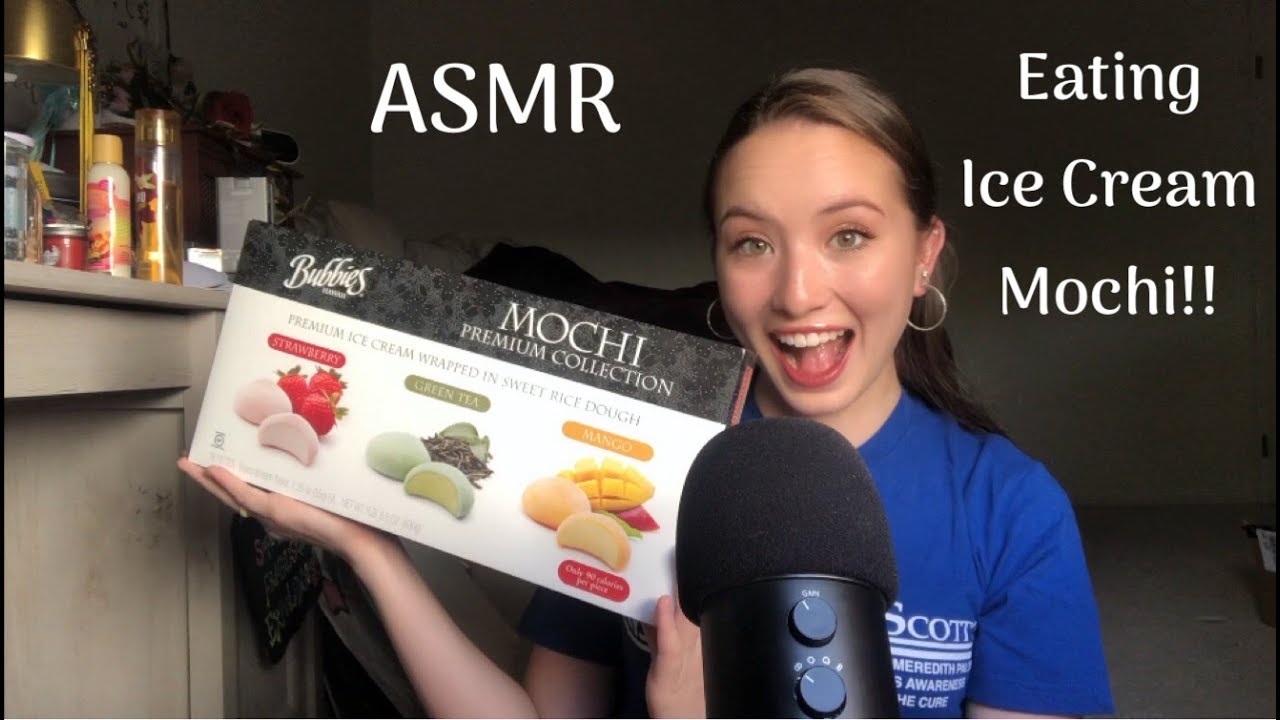 (ASMR) Eating Ice Cream Mochi