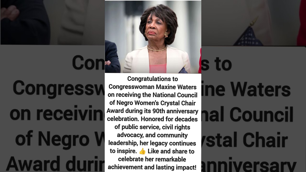Congresswoman Maxine Waters Honored with Prestigious Crystal Chair Award #shorts #shortvideo #viral