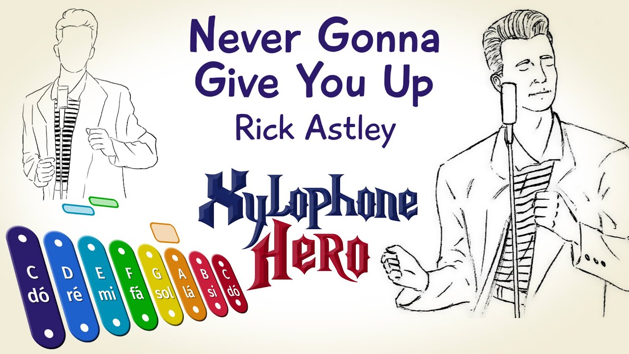 Never Gonna Give You Up - Rick Astley - como tocar no xilofone infantil