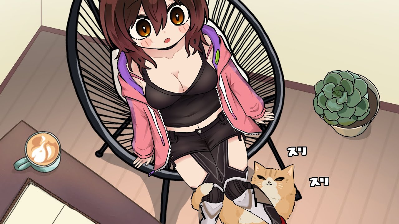 【手描き】ロボ子さんの飼い猫ちゃちゃが良い子過ぎる【ホロライブ/ロボ子/桃鈴ねね/切り抜き漫画】