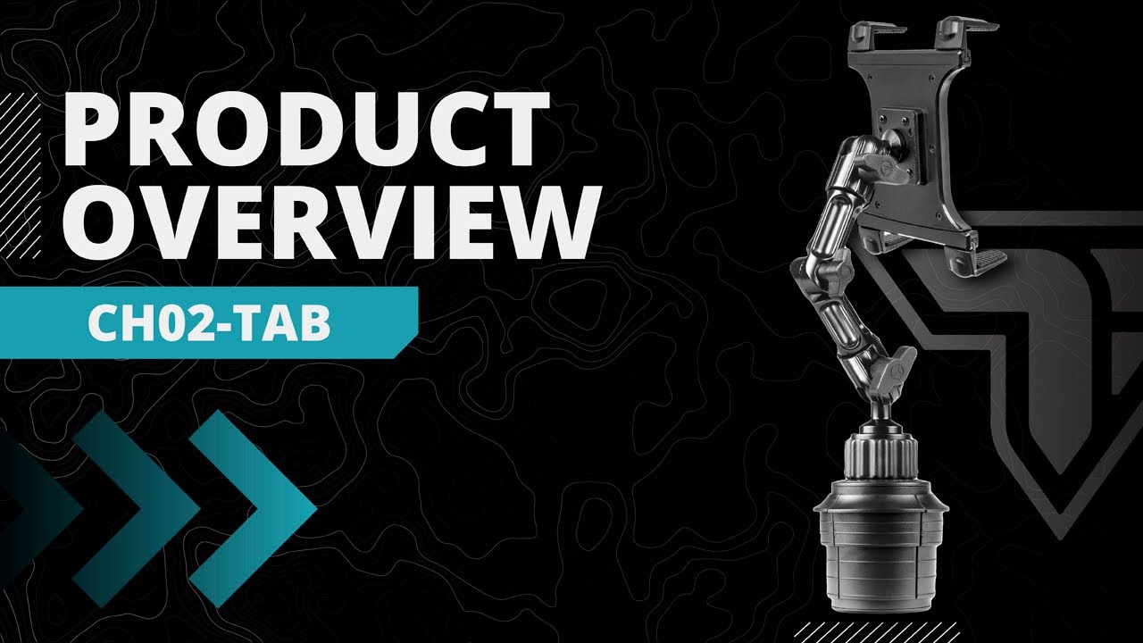 Product Overview - CH02-TAB - Tackform, Semi Truck Tablet Mount - Adjustable Cup-Holder