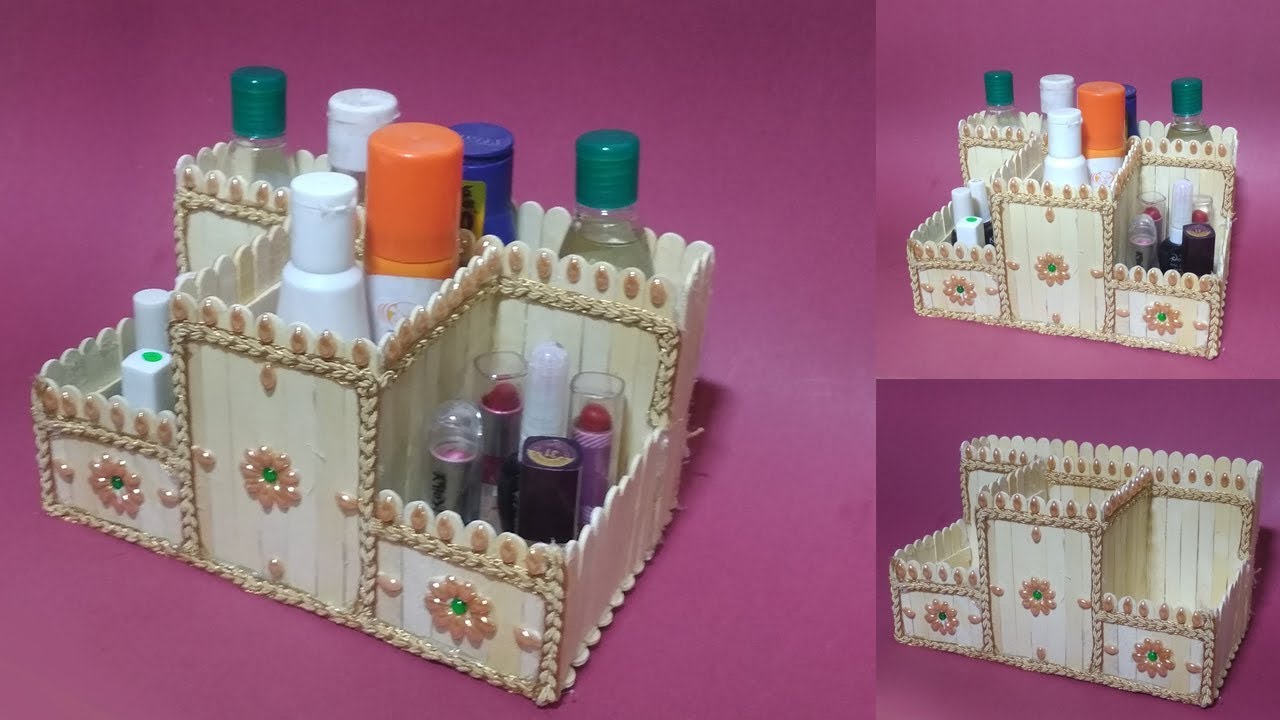 DIY Makeup Box From Ice Cream Stick | Ice Cream Stick Craft | Easy Makeup Box