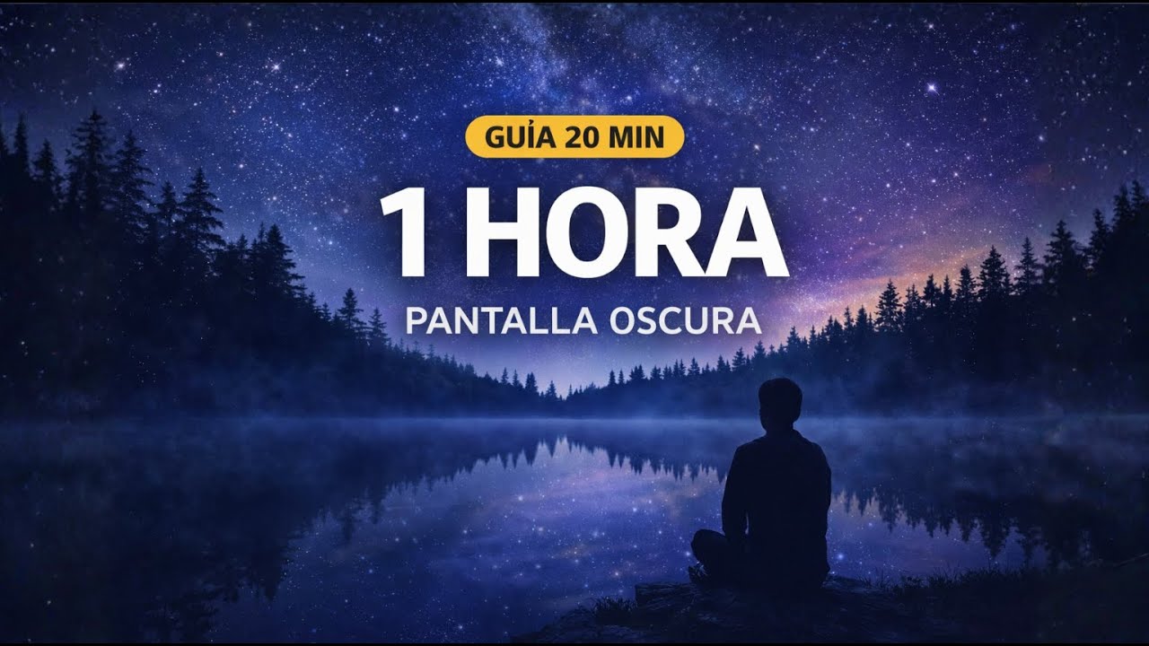 Dormir profundo (1 hora) | Pantalla oscura | Voz 20 min + música