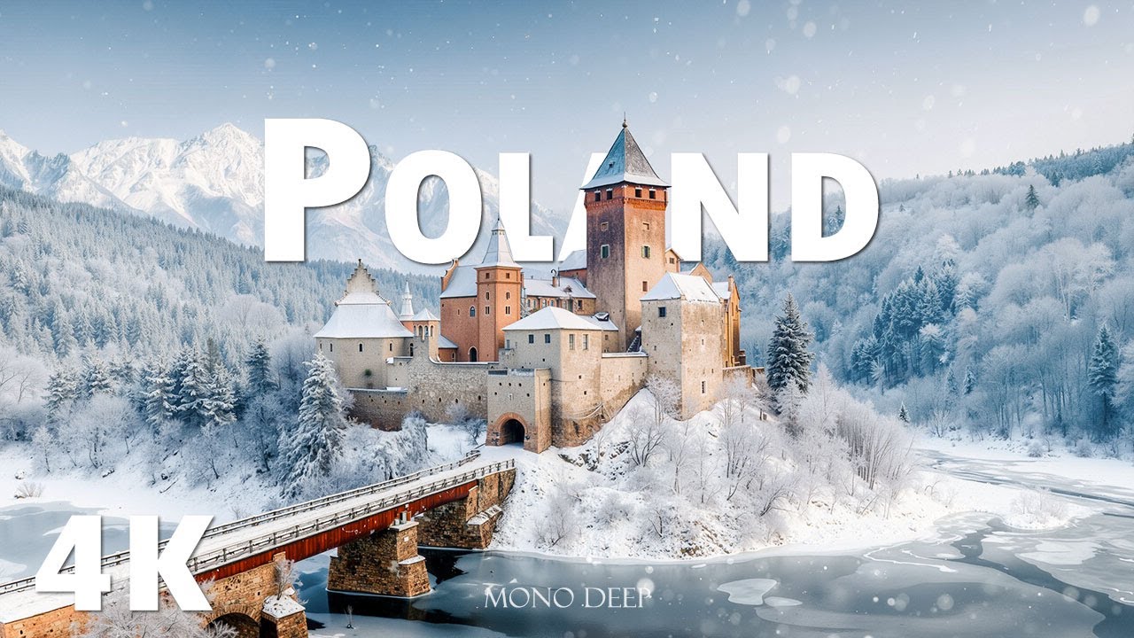 4K Poland in Winter❄️Discover the Beauty of Krakow, Wroclaw & Snowy Villages with Deep House Chill