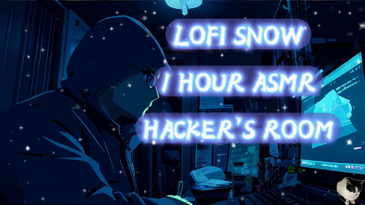 ❄️ 開工抗憂鬱！雪夜特務的秘密基地 🎧 1小時 無廣告 慵懶男聲  Lofi 陪伴 (ASMR 鍵盤+下雪) | Male Vocal Lofi Hacker Room
