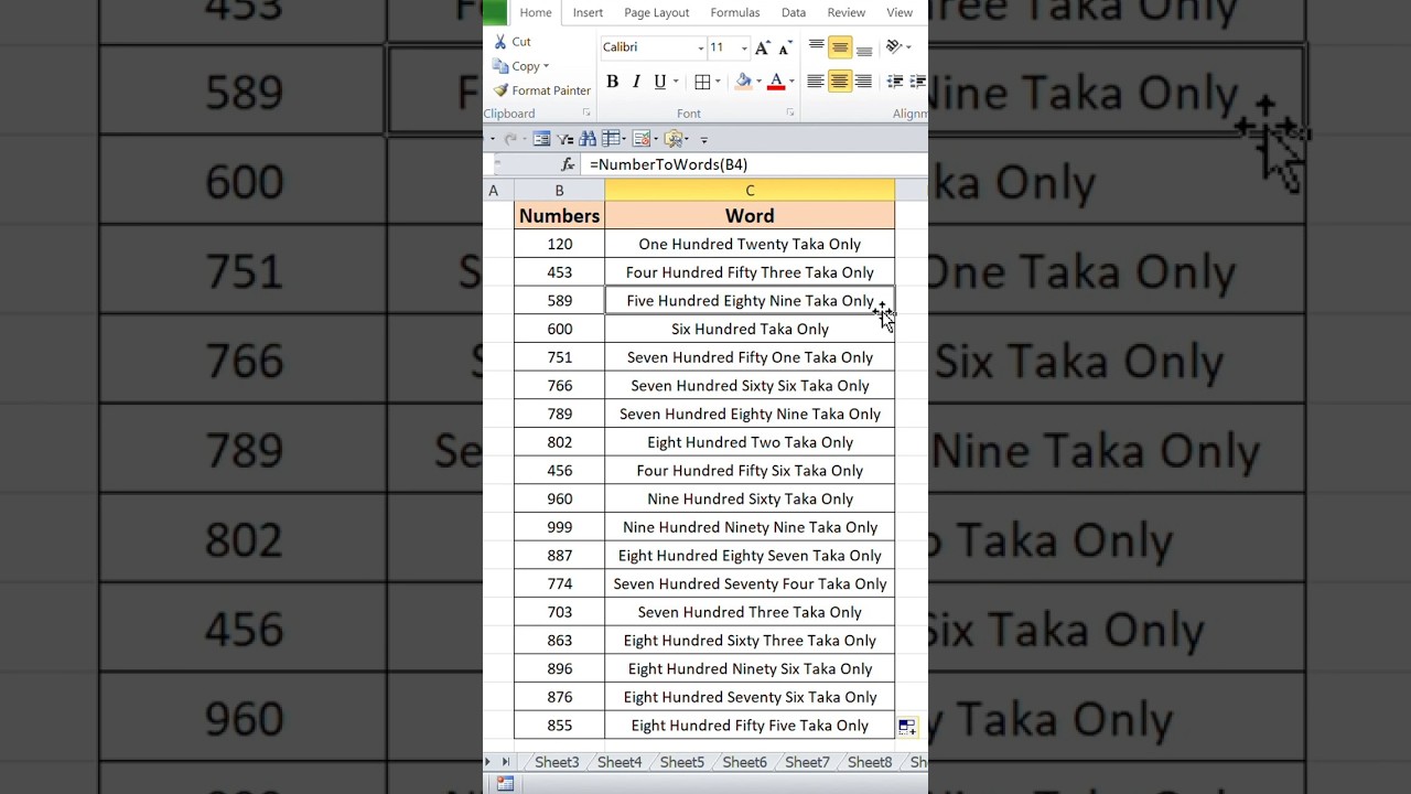 How to convert number to word in excel | #excel #tricks #ytshorts #shorts