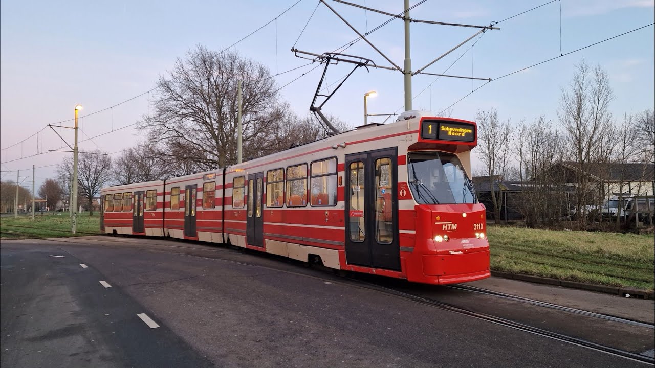 Station Hollands Spoor - Scheveningen Noorderstrand - Delft Tanthof | tram 1 | HTM BN GTL8 3110 | 23