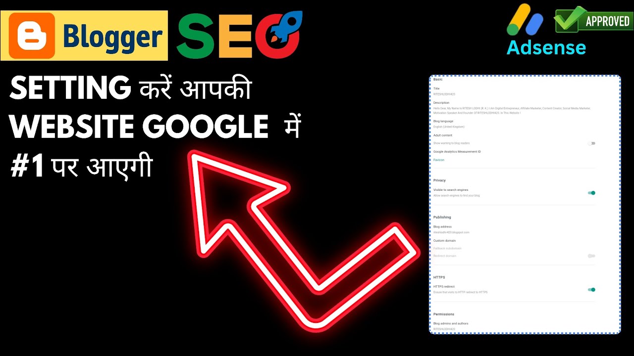 blogger website SEO setting kaise kare | blogger settings for adsense approval