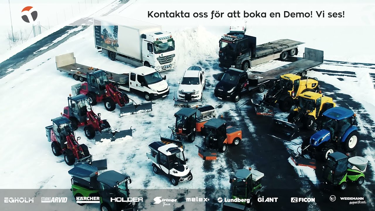 Snöplogning med stort och smått i maskinväg från Maskinparken
