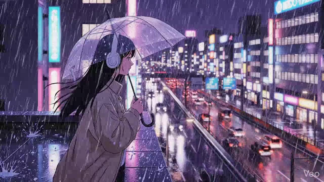 Tokyo Neon Rain 🌧️ Lofi Chillhop Study Session