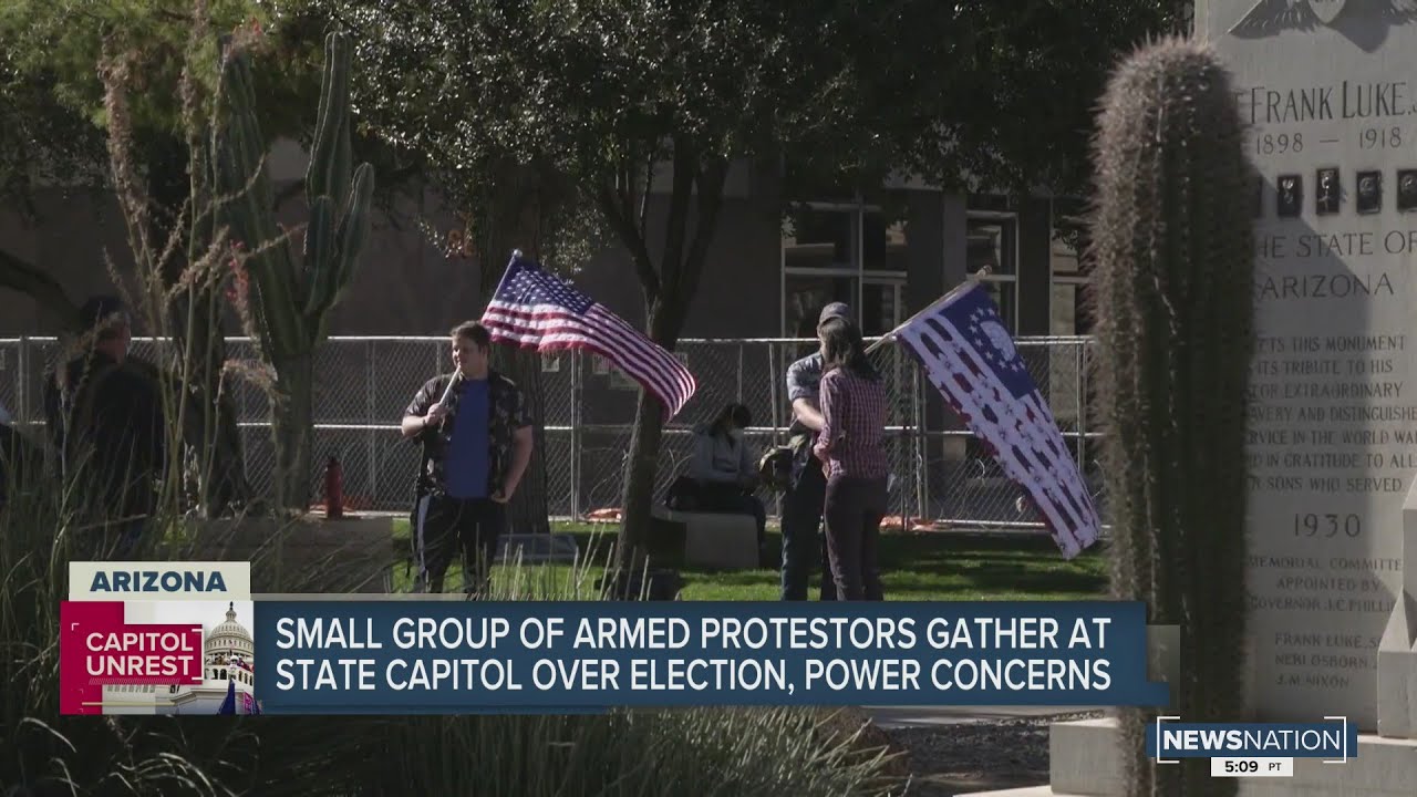 Small group of armed protesters gather at Arizona Capitol over election, power concerns