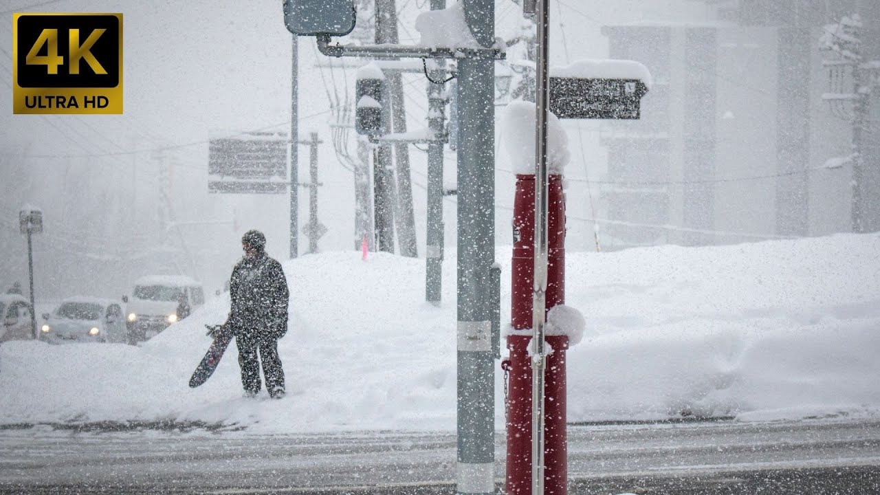 Heavy Snow Squall With Relaxing Music for Stress Relief And Healing