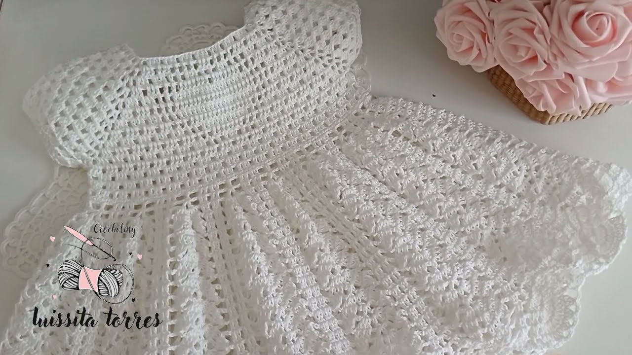 INCREÍBLE CROCHET! Patrón de Ganchillo paso a paso Fácil y Rápido de hacer Vestido para Bautizo bebé