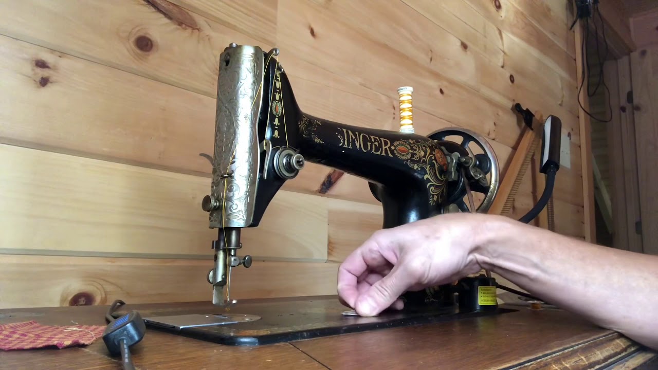 Treadle sewing machine - threading and sewing