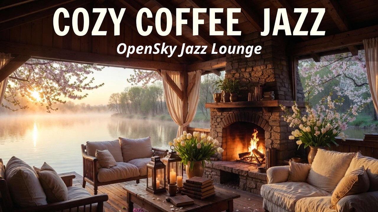 Peaceful Spring Morning Café Jazz 🌿 Cozy Porch Coffee Shop Ambience for Work, Study & Relax