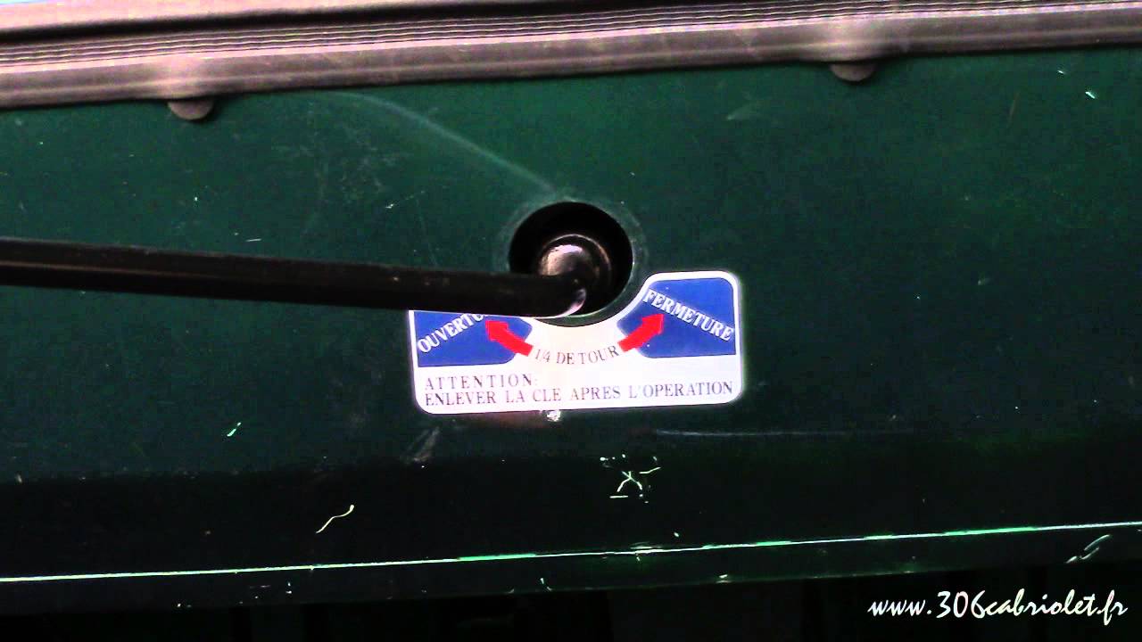 [Peugeot 306] Manipulation d'une capote électrique en manuel