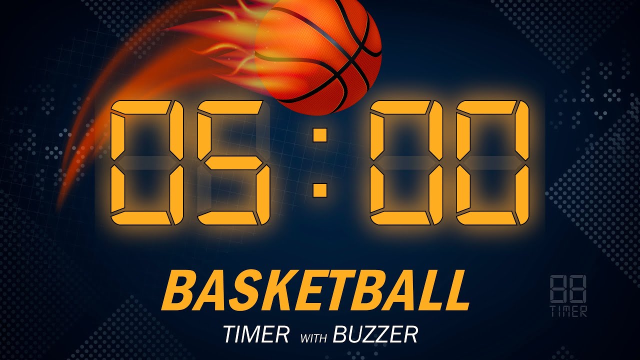 5 Minute Timer Basketball Buzzer , basketball background with Start and Finish Buzzer Sound HD Free!