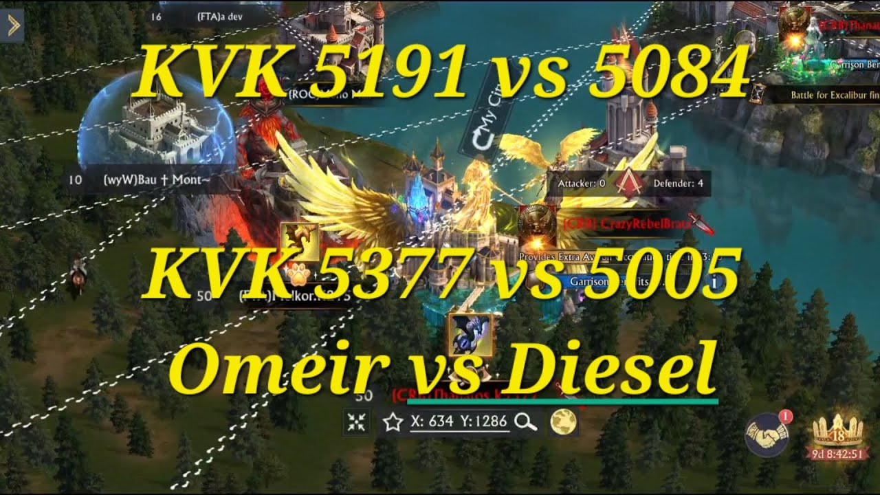 King of Avalon KVK Kingdom 5191 vs 5084 | Kingdom 5377 vs 5005 Thanatos (Omeir) vs INVICTUS (Diesel)