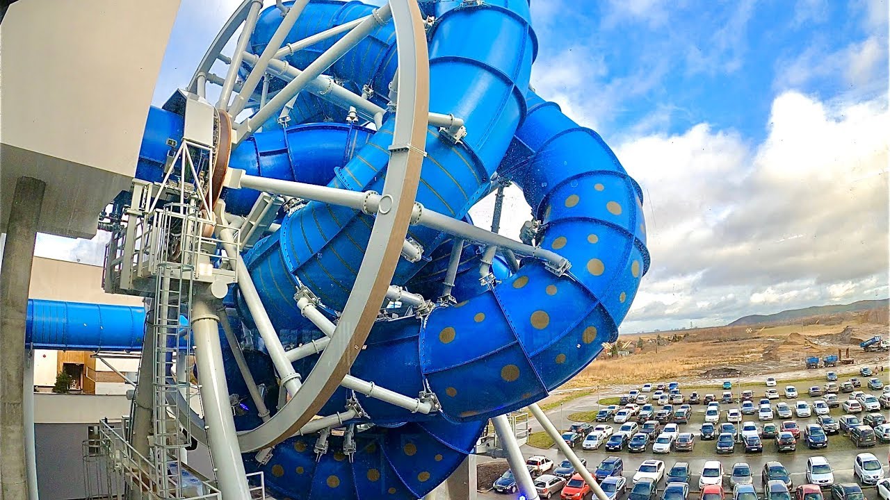 AquaSpinner Waterslide - Europe's first Rotating Slide - Aquapark Reda