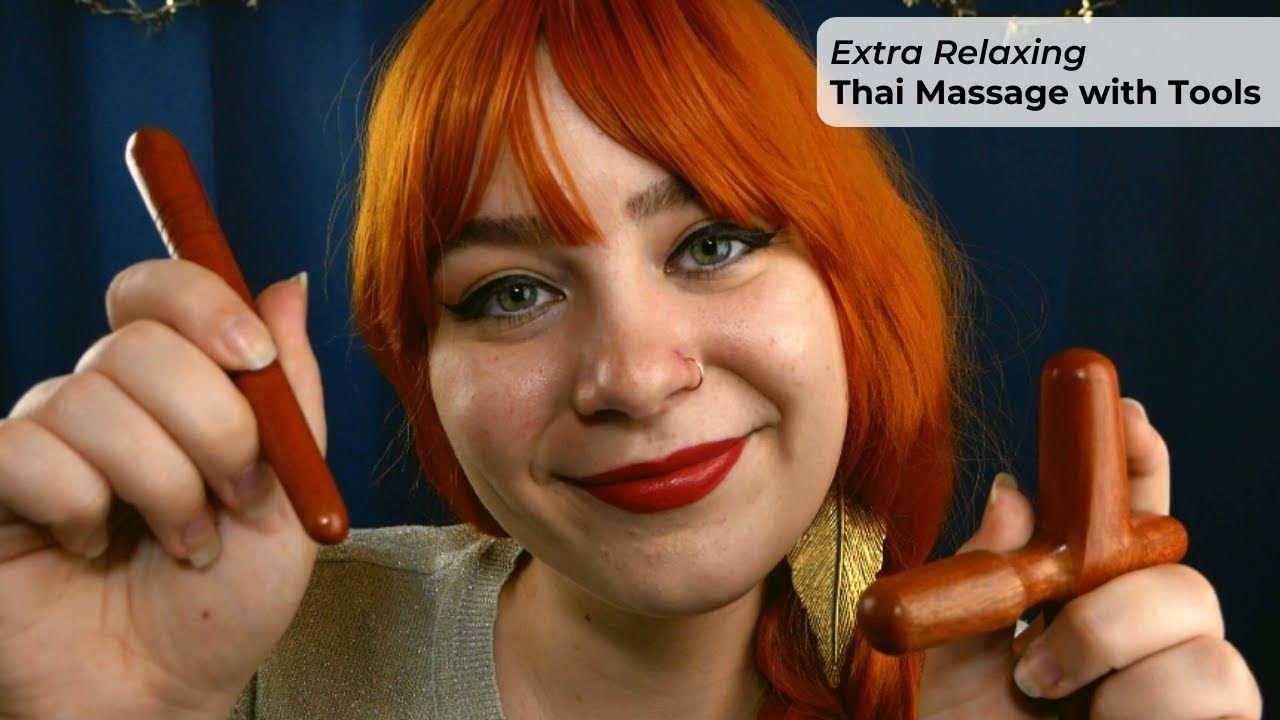 ASMR 🌟 Extra Relaxing Thai Massage + Wooden Massage Tools 💤 | Soft Spoken Personal Attention RP