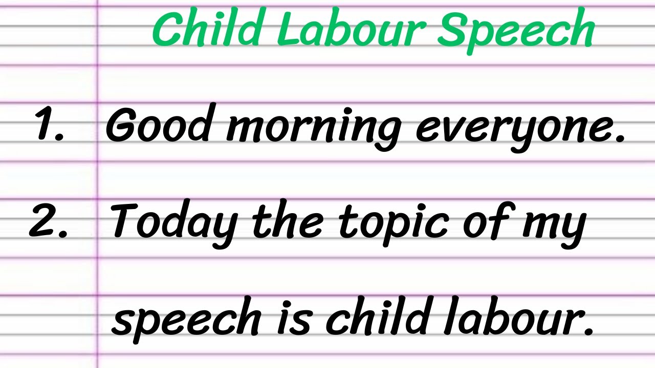 Child Labour Speech in English 10 Lines || Short Speech on Child Labour