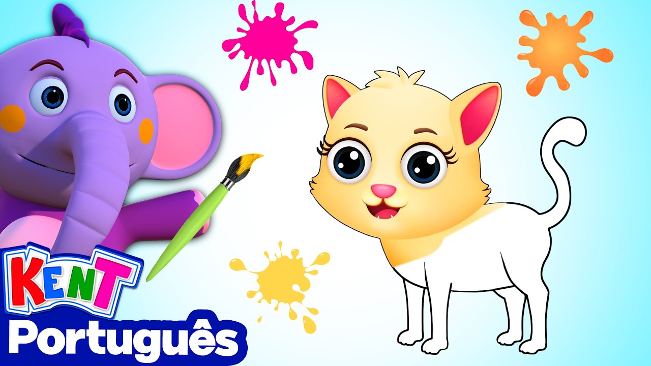 Kent o Elefante | Aprenda a pintar Animais de Fazenda 🌈  Desenho Animado