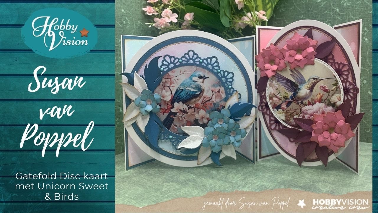 FBLive - Funfold Kaart Met Unicorn Sweet en Birds door Susan - 30 dec