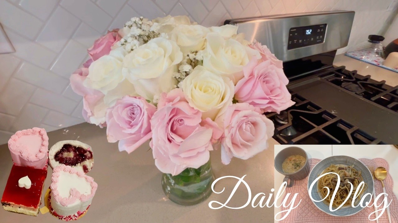 【SoCal🇺🇸Vlog#11】 Instantpot clam chowder/One-pan pasta/Gluten free chocolate pound cake🍫/Valentine💘