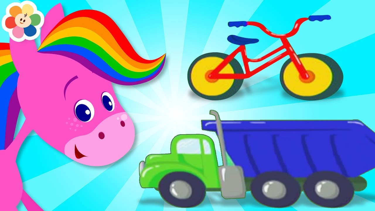 LES VEHICULES ET L'ARC-EN-CIEL | Apprendre les couleurs | Dessin Animé pour Les Enfants