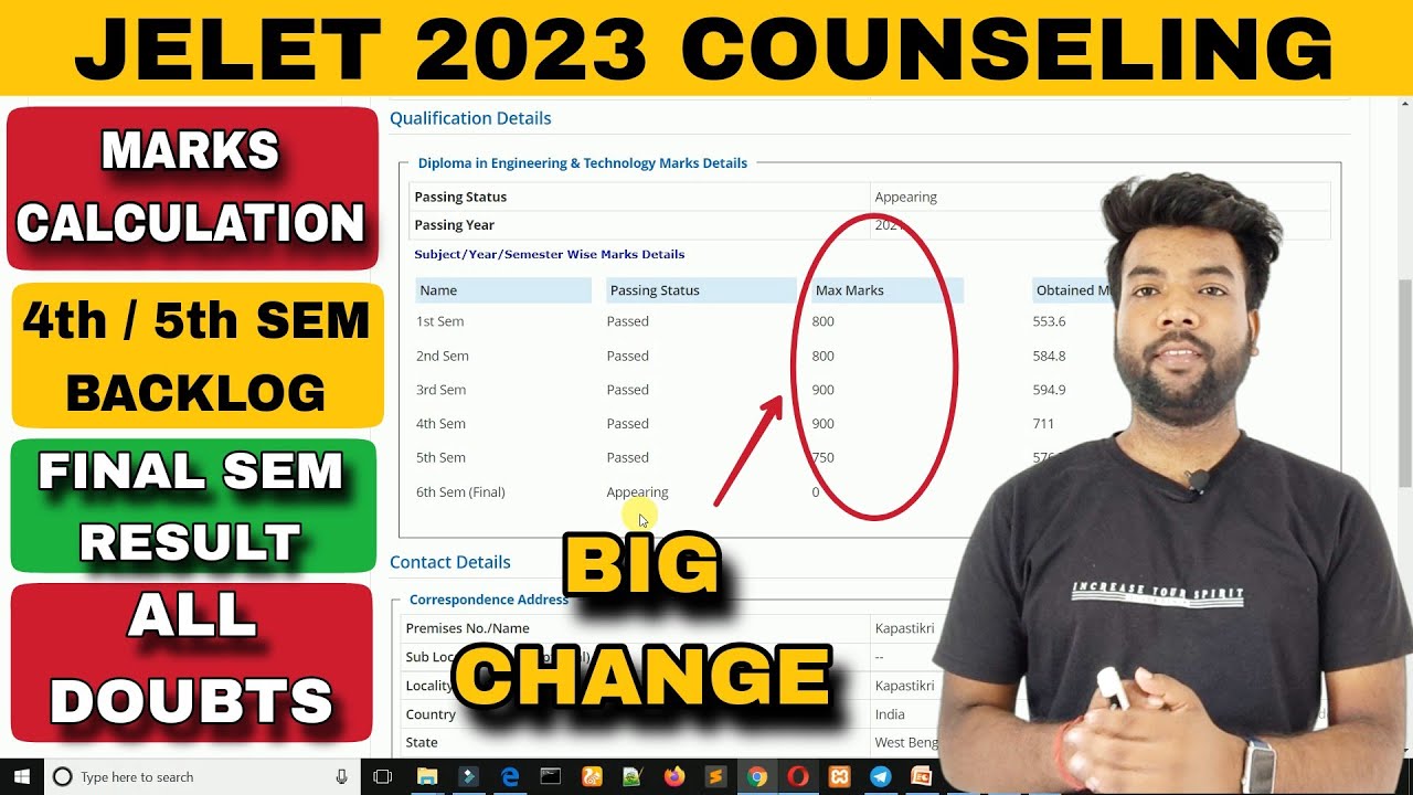 JELET 2023 Counselling Marks Calculation/Backlogs/Final Sem Result Problems | Clear All Doubts.